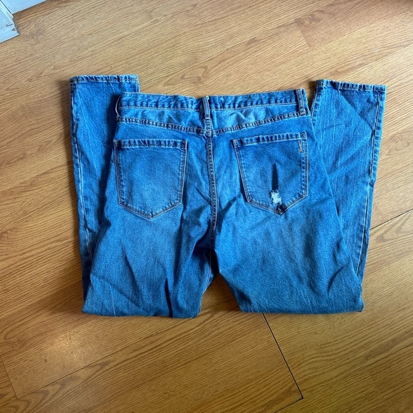 Vintage America Denim - Missy Vintage America Blue Relaxed Jeans Distressed Button Fly Taper